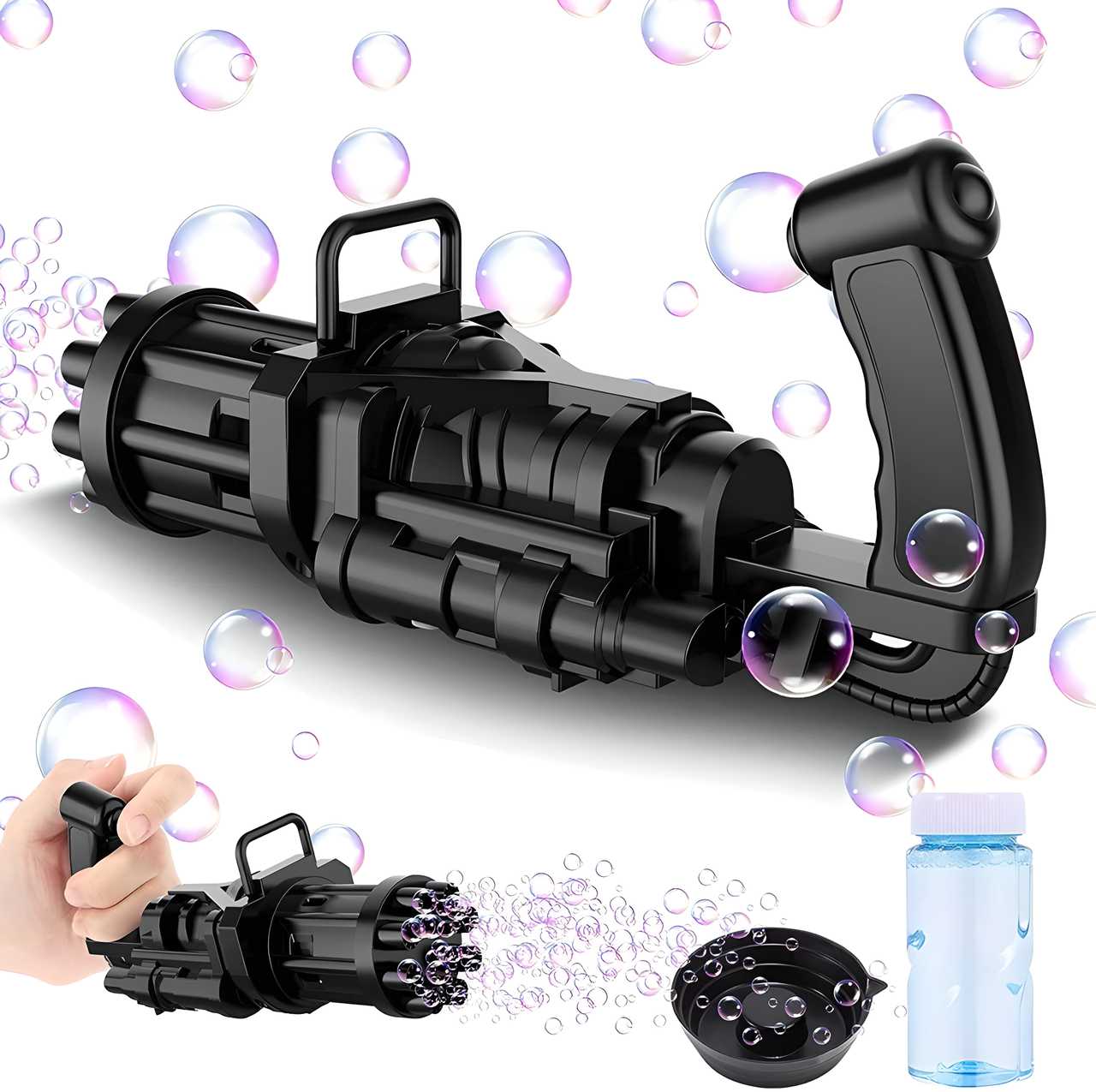 Bubble Gun –  8-Hole Gatling Bubble Blower Toy